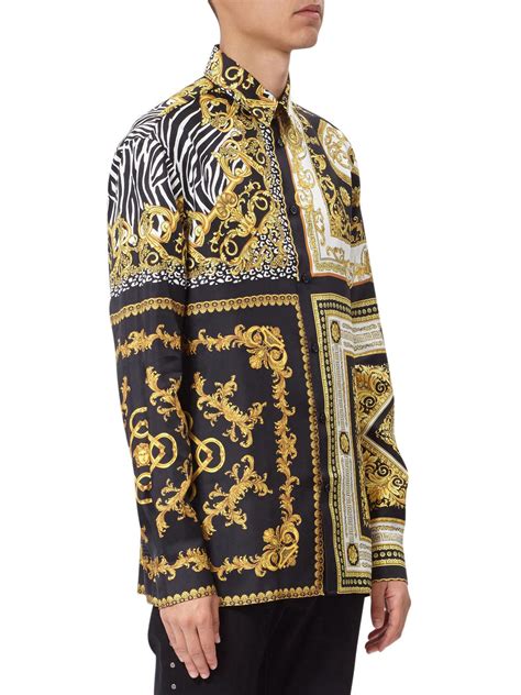 versace looking fake silk shirts|silk Versace shirt men's.